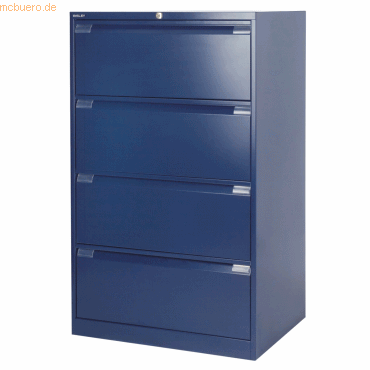 5020073705744 - Hängeregistraturschrank doppelbahnig blau 4 Hängeregistraturschubladen 5020073705744 Bisley