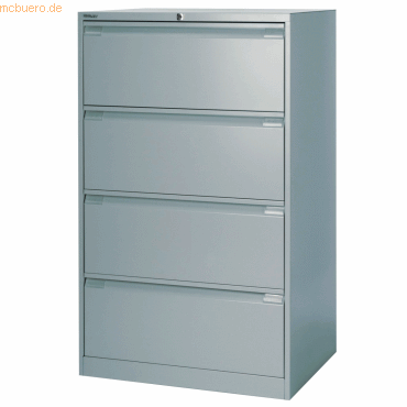 Bisley Hängeregistraturschrank 4 Schübe 2-bahnig silber