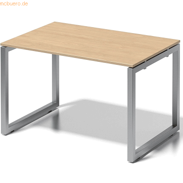 5020073993318 - Cito Schreibtisch 740 mm höhenfixes O-Gestell H 19 x B 1200 x T 800 mm Dekor ahorn Gestell silber