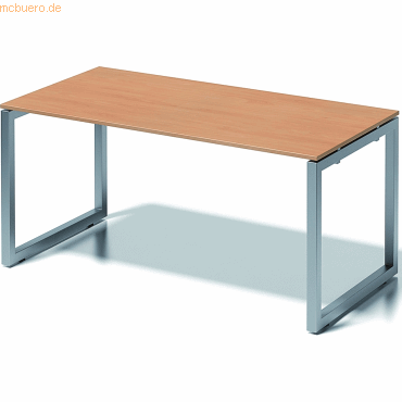 5020073993547 - Cito Schreibtisch Rechteckig Buche O-Fuß-Gestell 1600 (B) x 800 (T) x 740 (H) mm MFC (Melaminbeschichtete Spanplatte) Stahl