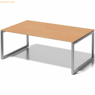 5020073998788 - Cito Chefarbeitsplatz Konferenztisch 740 mm höhenfixes O-Gestell H 19 x B 2000 x T 1200 mm Dekor buche Gestell silber