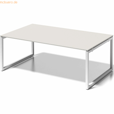 5020073998818 - Cito Chefarbeitsplatz Konferenztisch 740 mm höhenfixes O-Gestell H 19 x B 2000 x T 1200 mm Dekor grauweiß Gestell verkehrsweiß