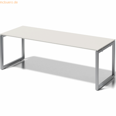 5020073998535 - Cito Schreibtisch 740 mm höhenfixes O-Gestell H 19 x B 2200 x T 800 mm Dekor grauweiß Gestell silber