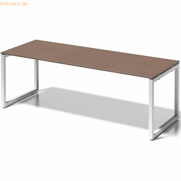 5020073998603 - BISLEY Schreibtisch CITO O-Gestell HxBxT 740 x 2200 x 800 mm Gestell weiß Platte Nussbaum