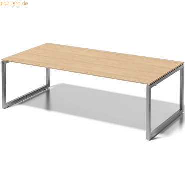 5020073994032 - Cito Konferenztisch Rechteckig Ahorn O-Fuß-Gestell 2400 (B) x 1200 (T) x 740 (H) mm MFC (Melaminbeschichtete Spanplatte) Stahl