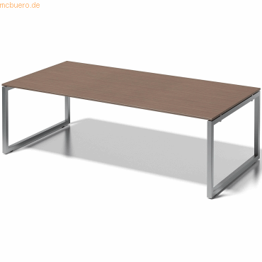 5020073994049 - BISLEY Schreibtisch CITO O-Gestell HxBxT 740 x 2400 x 1200 mm Gestell silber Platte Nussbaum