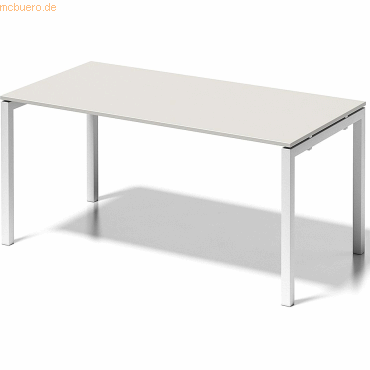 5020073993417 - BISLEY Cito Schreibtisch grauweiß verkehrsweiß rechteckig 4-Fuß-Gestell weiß 1600 x 800 cm