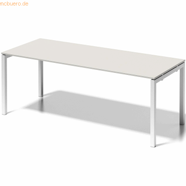 5020073993899 - BISLEY Cito Schreibtisch grauweiß verkehrsweiß rechteckig 4-Fuß-Gestell weiß 2000 x 800 cm