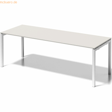 5020073998412 - BISLEY Cito Schreibtisch grauweiß verkehrsweiß rechteckig 4-Fuß-Gestell weiß 2200 x 800 cm