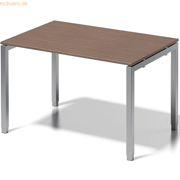 5020073993240 - BISLEY Schreibtisch CITO U-Gestell HxBxT 650 - 850 x 1200 x 800 mm Gestell silber Platte Nussbaum