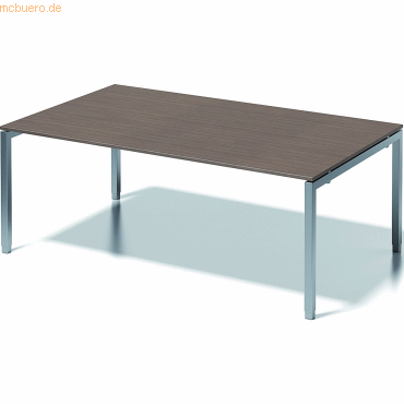 5020073998726 - BISLEY Schreibtisch CITO U-Gestell HxBxT 650 - 850 x 2000 x 1200 mm Gestell silber Platte Nussbaum