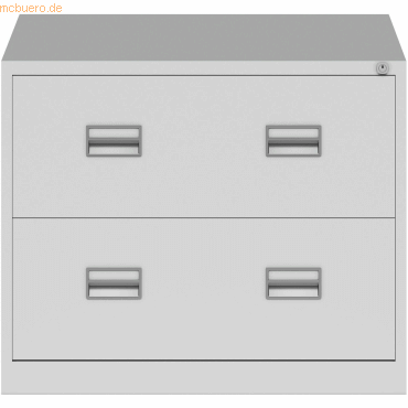 0796376586544 - Hängeregistraturschrank ECO doppelbahnig DIN A4 2 HR-Schubladen Farbe lichtgrau  H 698 x B 842 x 620 mm