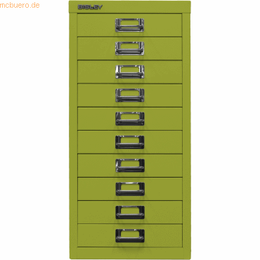 5020073769913 - Schubladenschrank MultiDrawer? 29er Serie L2910104 Stahl 10 Schubladen (Vollauszug) A4 279 x 59 x 38 cm grün