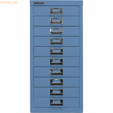 5020073769920 - Schubladenschrank MultiDrawer? 29er Serie L2910105 Stahl 10 Schubladen (Vollauszug) A4 279 x 59 x 38 cm blau 5020073769920