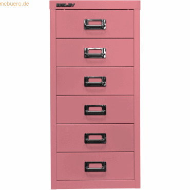 5020073826647 - Schubladenschrank MultiDrawer? 29er Serie L296101 Stahl 6 Schubladen (Vollauszug) A4 278 x 59 x 38 cm pink 5020073826647 B