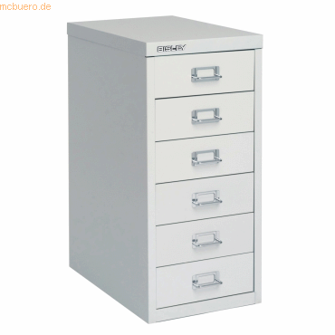 5020073765717 - Schubladenschrank MultiDrawer? 29er Serie L296645 Stahl 6 Schubladen (Vollauszug) A4 278 x 59 x 38 cm lichtgrau 5020073765