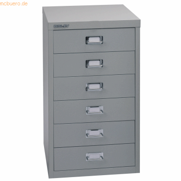 Bisley Schubladenschrank Basis A4 6 Schübe silber