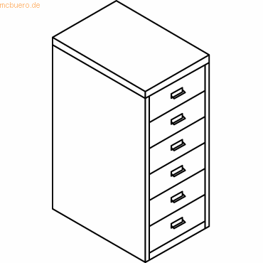 5020073753653 - Schubladenschrank MultiDrawer? 29er Serie L296670 Stahl 6 Schubladen (Vollauszug) A4 278 x 59 x 38 cm rot 5020073753653 Bi