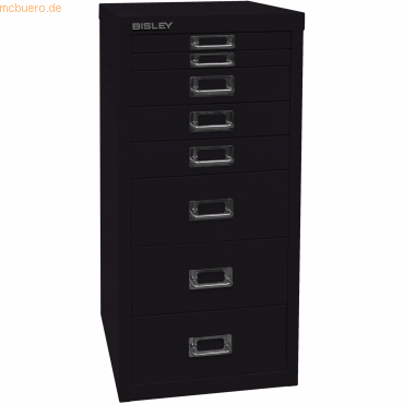 Bisley Schubladenschrank 8 Schübe HxBxT 590x279x380mm schwarz