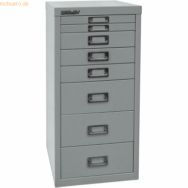 Bisley Schubladenschrank 8 Schübe HxBxT 590x278x380mm silber