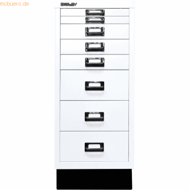 5020073737233 - Schubladenschrank MultiDrawer? 29er Serie L298S696 Stahl 8 Schubladen (Vollauszug) A4 278 x 67 x 38 cm mit Sockel weiß 50