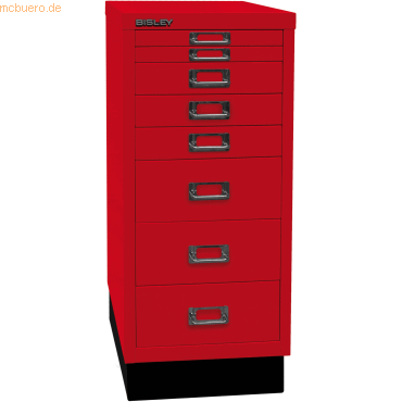 5020073737073 - Schubladenschrank MultiDrawer? 29er Serie L298S870 Stahl 8 Schubladen (Vollauszug) A4 279 x 67 x 38 cm mit Sockel rot 502