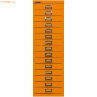 5020073770155 - Schubladenschrank MultiDrawer? 39er Serie L3915103 Stahl 15 Schubladen (Vollauszug) A4 279 x 86 x 38 cm orange 50200737701