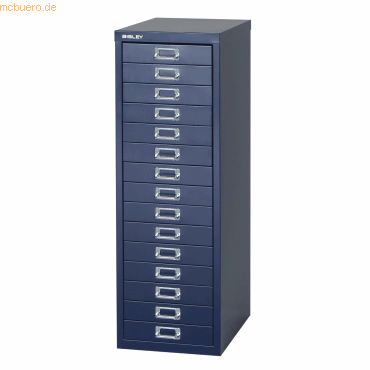 Bisley Schubladenschrank Basis A4 15 Schübe oxfordblau