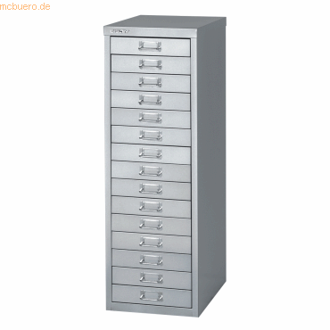 Bisley Schubladenschrank Basis A4 15 Schübe silber