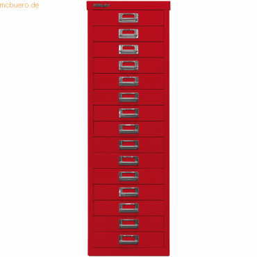 Bisley Schubladenschrank Basis A4 15 Schübe kardinalr.