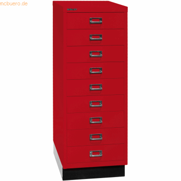 5020073743456 - BISLEY MultiDrawer™ 39er Serie mit Sockel DIN A3 9 Schubladen kardinalrot schwarz