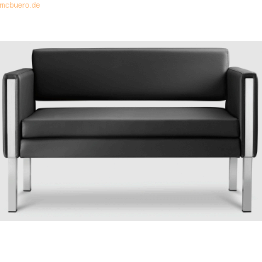 0796376511454 - Sofa Only 2-Sitzer Kunstleder HxBxT 73x123x63cm schwarz