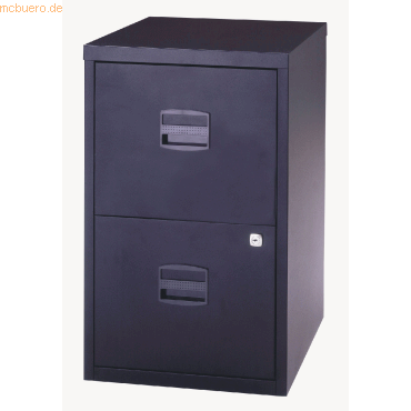 Bisley home Hängeregistraturschrank 2 Schübe 1-bahnig schwarz