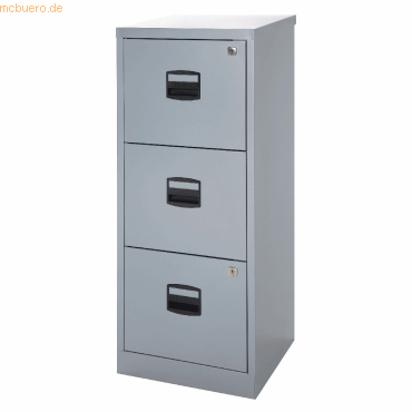 Bisley home Hängeregistraturschrank 3 Schübe 1-bahnig silber