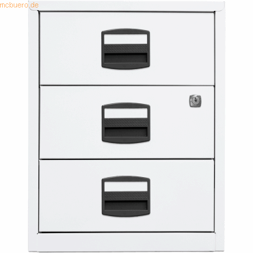 5020073708509 - Bisley Home Mobiler Beistellschrank PFA Home 3 Schubladen Verkehrsweiß 413 x 400 x 528 mm