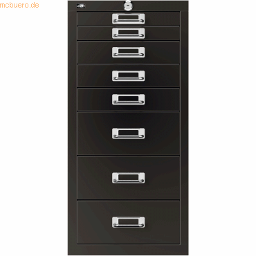 0796376511898 - Schubladenschrank S8A633 8 Schubladen Schwarz 282 (B) x 411 (T) x 590 (H) mm