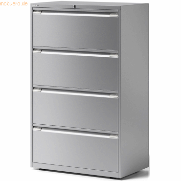 5020073788198 - BISLEY Essentials Hängeregistraturschrank silber mit 4 Schubladen 800 x 470 x 1300 cm