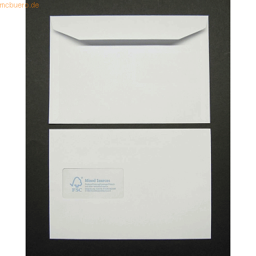 4052305739020 - Kuvertierhüllen 162x238mm 90g qm gummiert Fenster VE=500 Stück