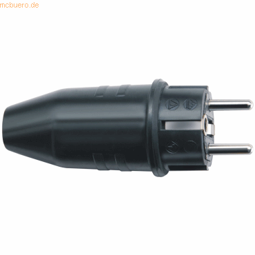 4007123029273 - 1082040 Schutzkontaktstecker Gummi 230 v Schwarz IP44 - Brennenstuhl