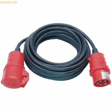 4007123029112 - Brennenstuhl - cee Verlängerungskabel IP44 10 m Kabel H07RN-F 5G40 5-polig mit cee Stecker und Kupplung schwarz - schwarz rot