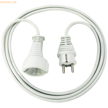 4007123251933 - Brennenstuhl - 1168120015 Verlängerungs-Kabel 2m H05VV-F3G15 weiss mit KiSchu