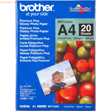 Brother Fotopapier Inkjet A4 20 Blatt (bis 6000 dpi) 260g/qm