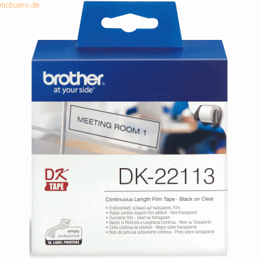 Brother DK-Endlos-Etiketten 62mm x 15,24m Folie transparent
