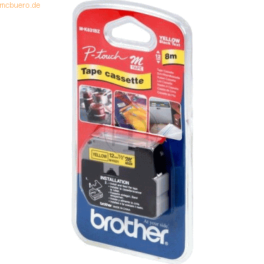 Brother Schriftbandkassette 12mm MK631BZ schwarz/gelb