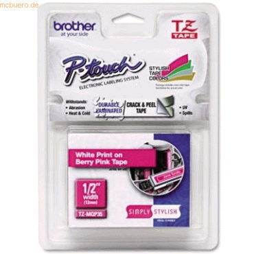 Brother Schriftband TZe-MP35 12mm weiß/pink matt
