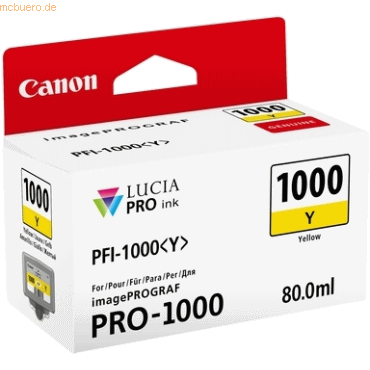 Canon Tintenpatrone Canon PFI-1000Y gelb
