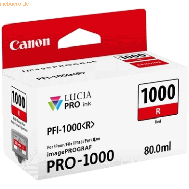 Canon Tintenpatrone Canon PFI-1000R rot
