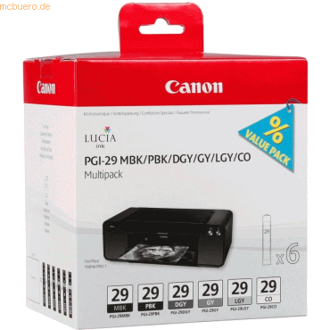 Canon Tintenpatrone Canon PGI-29 MBK/PBK/DGY/GY/LGY/CO
