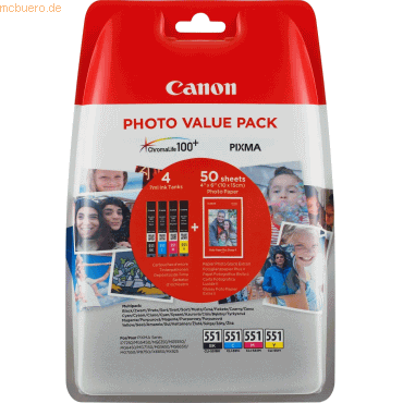 Canon Tintenpatrone Canon CLI-551BK Photo Value Pack