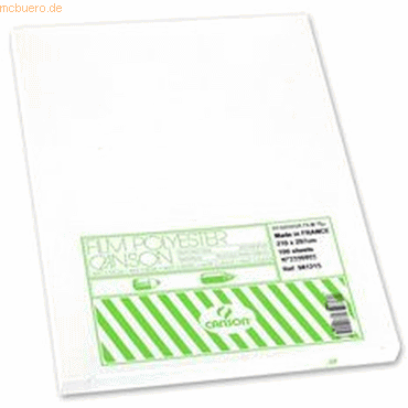 100 x Canson Zeichen-Polyester A3 75my transparent